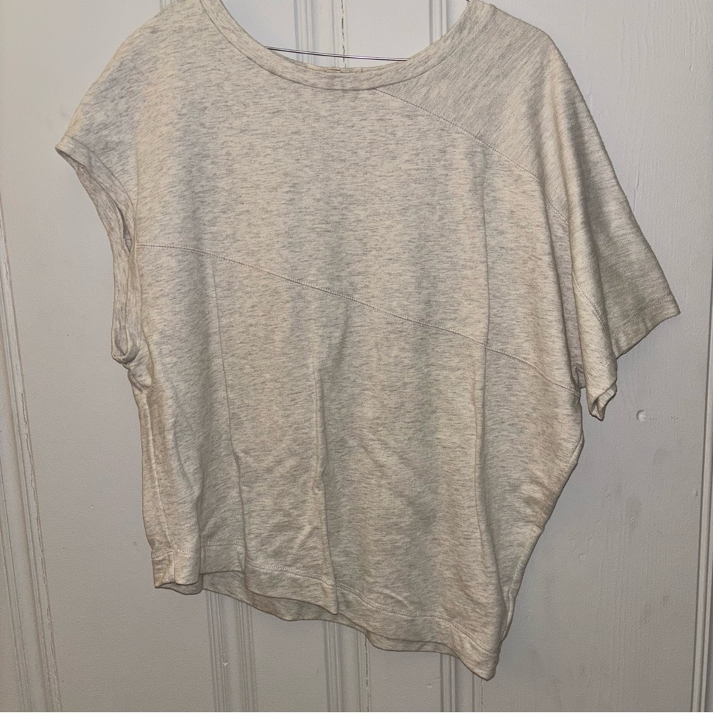 Sydney Asymmetrical Artsy Casual Cream Women's Top